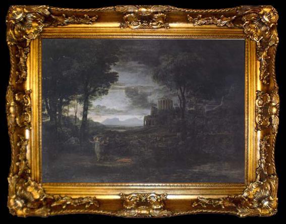 framed  Claude Lorrain Nocturnal Landscape with Jacob and the Angel (mk17), ta009-2